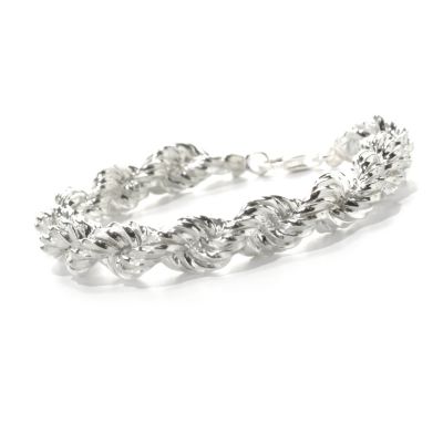 132-242 - SempreSilver&trade; Polished & Twisted Rope Chain Bracelet