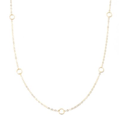 132-375 - Italian Designs with Stefano 14K Gold 32" "Cerchi Geo" Station Necklace