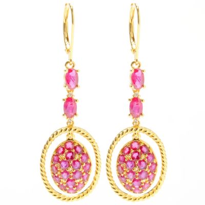 132-433 - NYC II Precious Gemstone & White Zircon Oval 2" Drop Earrings