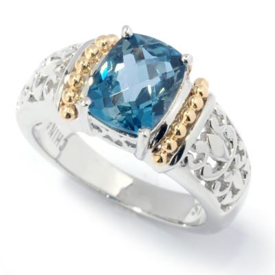 132-443 - Gem Insider Sterling Silver 2.25ctw London Blue Topaz Scrollwork Ring
