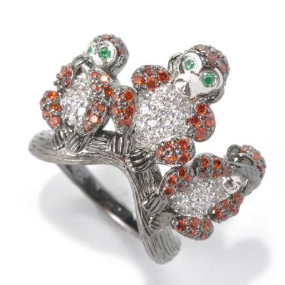 132-559 - Neda Behnam for Brilliante&reg; See No Evil, Hear No Evil, Speak No Evil Monkey Ring