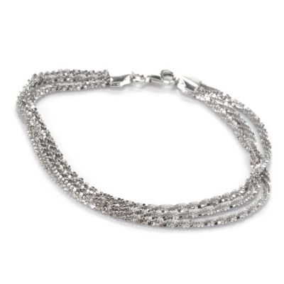 132-566 - Palatino&trade; Platinum Embraced&trade; 7.5" Three-Strand Margherita Bracelet