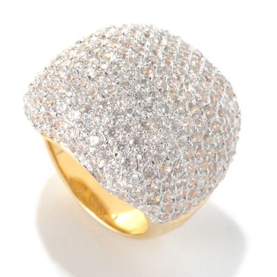 132-574 - Brilliante&reg; Gold Embraced&trade; 6.68 DEW Pave Simulated Diamond Square Dome Ring