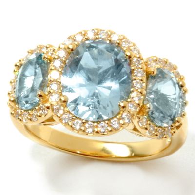 132-582 - Dare to Rare&trade; Gold Embraced&trade; 4.52 DEW Synthetic Spinel & Simulated Diamond Ring