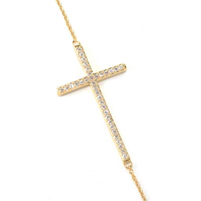 132-589 -  Brilliante&reg; 16" Simulated Diamond East-West Cross Necklace w/ 2" Extender