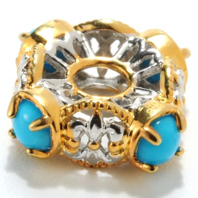 132-612 - Gems en Vogue II Sleeping Beauty Turquoise Four Corners Slide-on Charm