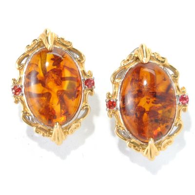 132-622 - Gems en Vogue II 14 x 10mm Gemstone Earrings w/ Omega Backs