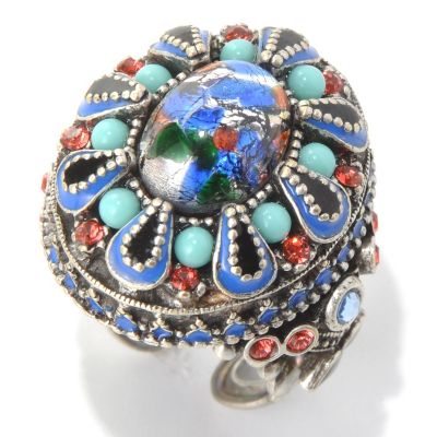 132-671 - Sweet Romance&trade; Glass Bead & Crystal Fortune Teller Ring