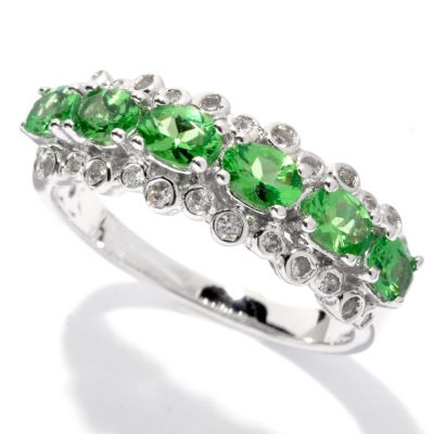 132-674 - NYC II 1.22ctw Tsavorite & White Zircon Scattered Band Ring