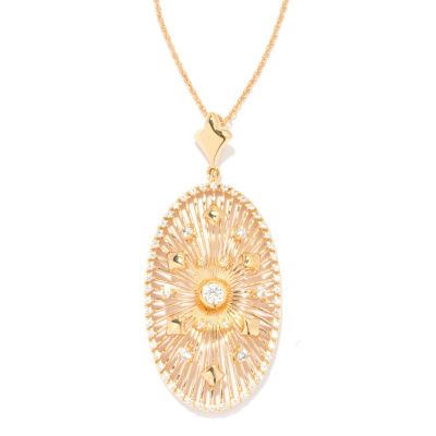 132-702 - Bergio Sistina Collection Gold Embraced&trade; 1.27 DEW Simulated Diamond Oval Pendant
