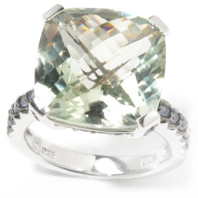 132-717 - Gem Insider Sterling Silver 14mm Gemstone Basket Set Ring