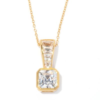 132-813 - TYCOON 3.94 DEW Royal Tycoon Cut Simulated Diamond Pendant w/ Chain
