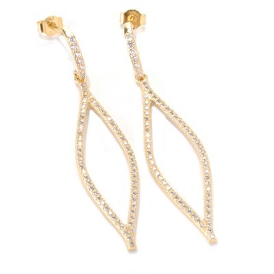 132-878 - Brilliante&reg; 2.25" 1.35 DEW Simulated Diamond Open Marquise Drop Earrings