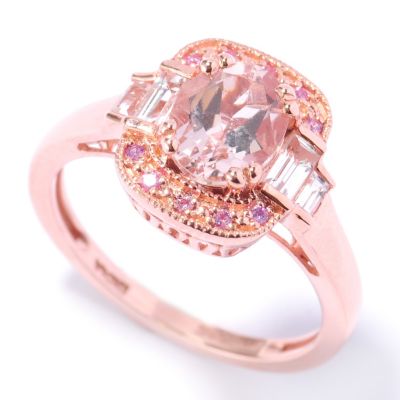 132-888 - NYC II 1.53ctw Morganite, Pink Sapphire & White Topaz Baguette Ring