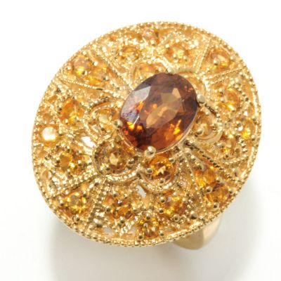 132-898 - NYC II 2.32ctw Mocha Zircon & Citrine Oval Ring