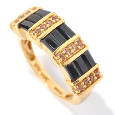 132-901 - NYC II 1.41ctw Zircon & Black Spinel Baguette Ring