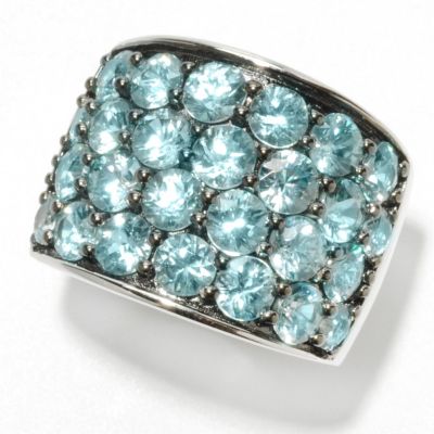 132-904 - Gem Treasures Sterling Silver 9.05ctw Zircon Cigar Band Ring