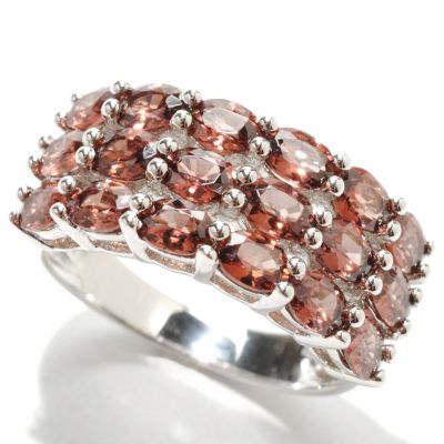 132-908 - Gem Insider Sterling Silver 4.32ctw Zircon Three-Row Wide Band Ring