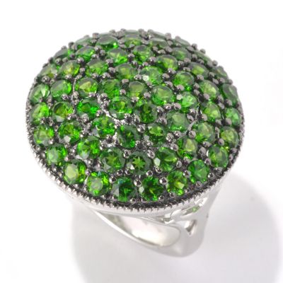 132-926 - NYC II 4.56ctw 60-Stone Chrome Diopside Round Top Contoured Ring