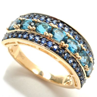 132-934 - 14K LONDON BLUE TOPAZ W/ BLUE SAPPHIRE RING