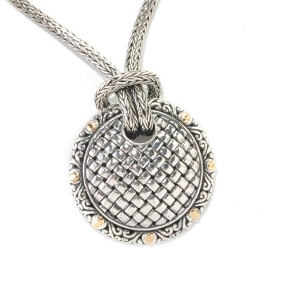 132-954 - Artisan Silver by Samuel B. 18" Woven Medallion Toggle Necklace