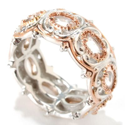 132-983 - Gems en Vogue II 1.68ctw Oval Morganite Eternity Band Ring