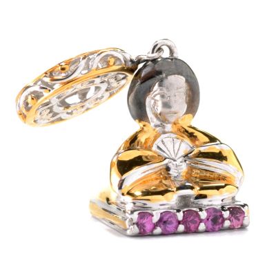 133-002 - Gems en Vogue II Pink Sapphire "Meditation" Drop Charm