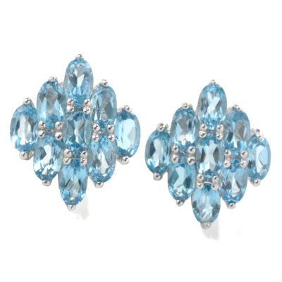 133-050 - Gem Insider Sterling Silver Gemstone Diamond Shaped Stud Earrings