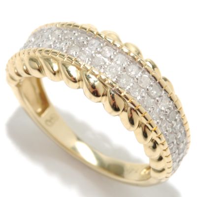 133-311 - 14K Gold 0.45ctw Diamond Two Row Band Ring