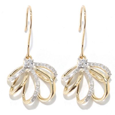 133-314 - 14K Gold 1" 0.25ctw Diamond Multi Loop Dangle Earrings