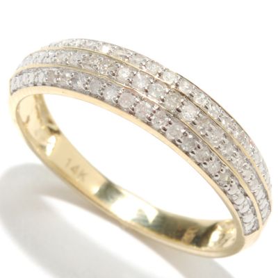133-316 - 14K Gold 0.15ctw Diamond Two Row Band Ring