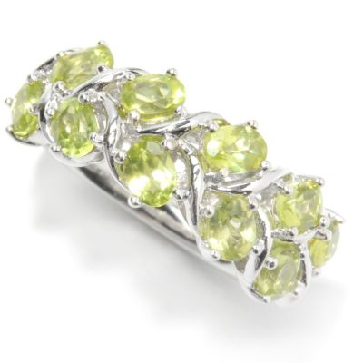 133-341 - Gem Insider Sterling Silver 2.00ctw Peridot Double Row Braided Vine Ring