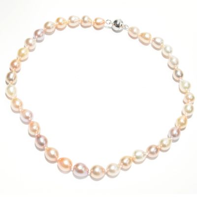 133-362 - Sterling Silver 18" 9-11mm Multi Color Freshwater Cultured Pearl Necklace