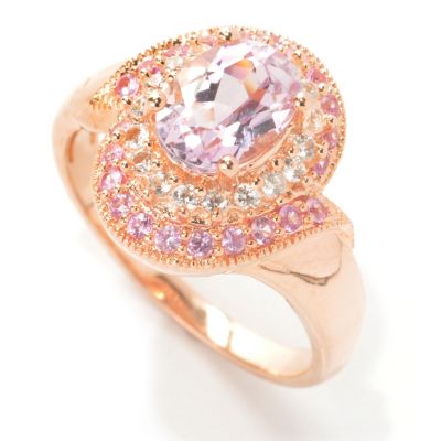 133-517 - NYC II 1.89ctw Kunzite, Pink Sapphire & White Zircon Halo Ring