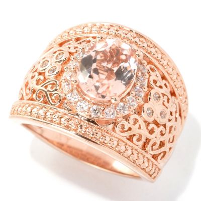 133-518 - NYC II 1.87ctw Morganite & White Zircon Wide Band Ring