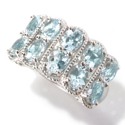 133-530 - NYC II 2.81ctw Oval Ten-Stone Aquamarine Ring 