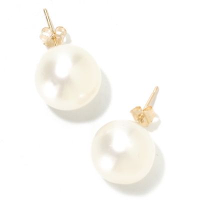 133-623 - 14K Gold 11-12mm White South Sea Cultured Pearl Stud Earrings