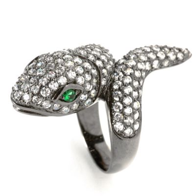 133-697 - Neda Behnam 2.70 DEW Pave Simulated Diamond Wrap Around Snake Ring