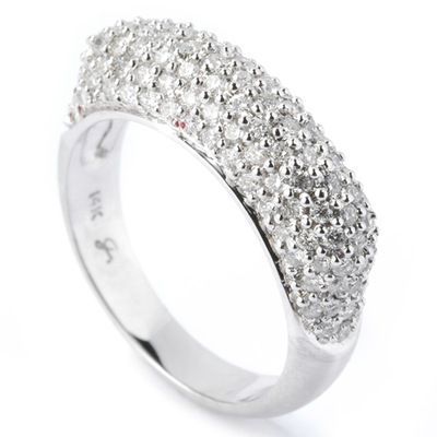 133-775 - SoHo Boutique 14K White Gold Diamond Pave Band Ring