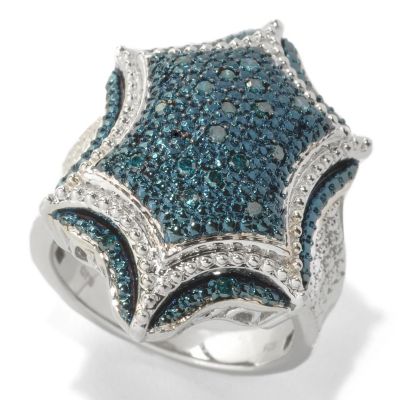 133-846 - Diamond Treasures Sterling Silver 0.25ctw Fancy Color Diamond Beadwork Ring