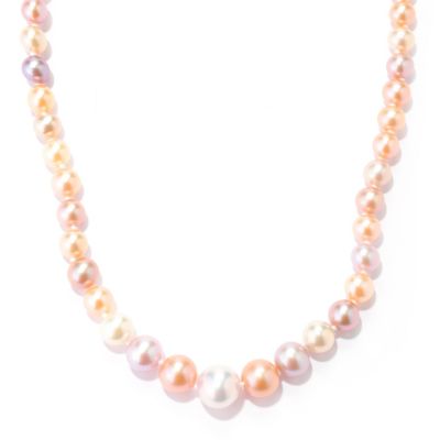134-258 - Sterling Silver 18" 4-9mm Multi Color Freshwater Cultured Pearl Graduated Necklace