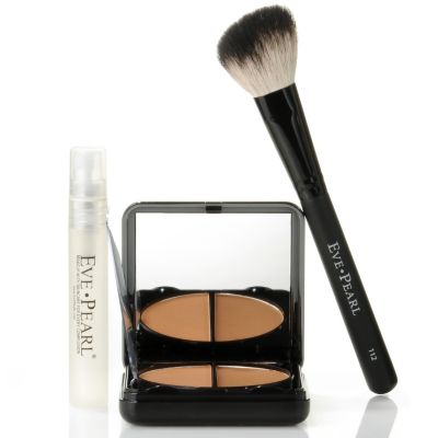 301-225 - EVE PEARL Cosmetics HD Pressed Powder & Brush w/ Mini Spray
