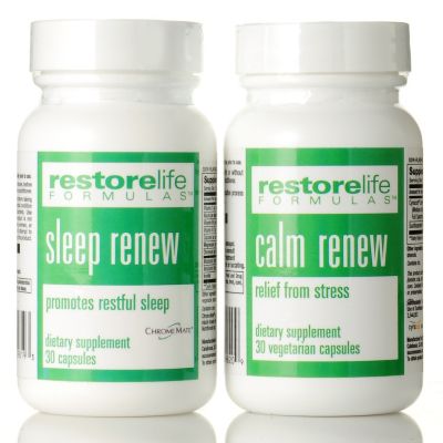304-437 - Suzanne Somers RestoreLife Calm Renew & Sleep Renew Supplement Set 