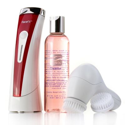 305-058 - Silk'N FaceFX Anti-Aging Heat & Light Therapy Tool w/ Two-Piece Cleansing Kit