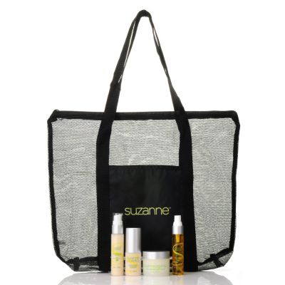 305-322 - Suzanne Somers Organics Four-Piece Head to Toe Serum Set w/ Tote Bag