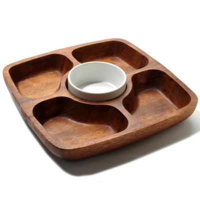 Acacia Wood 5-Section Entertaining Set - The Cellar