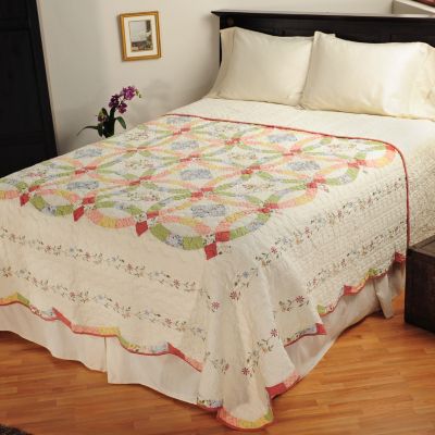 NORTH SHORE COLLECTIBLE QUILTS "VICTORIA" WEDDING RING LIMITED EDITION BESPREAD - FULL