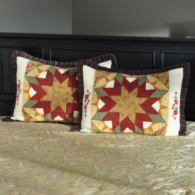 401-661 - North Shore[ "Savoy Stream" Star Pattern 100% Cotton Sham Pair