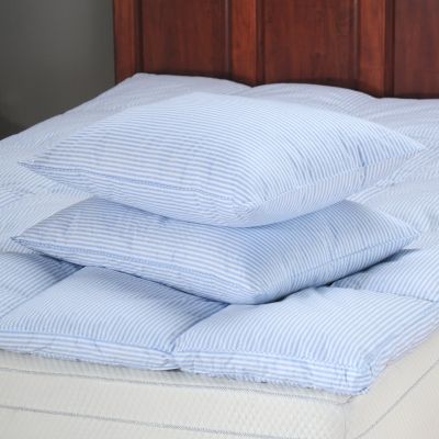 North Shore Linens 230tc Cotton Granny Stripe Feather Pillow Pair