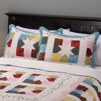 "Star Patch" Quilted Sham Pair